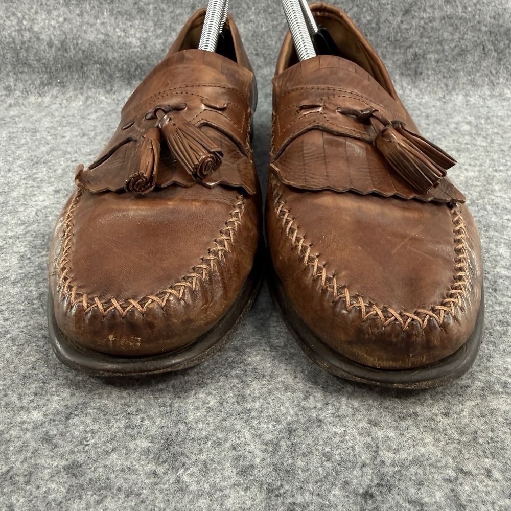 JOHNSTON & MURPHY Tassel‎ Kilt Moc Toe Leather Brown Loafer Slip On Shoe Mens 11 - Picture 2 of 11